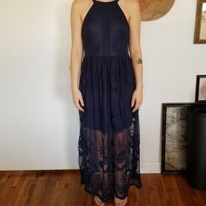 Altar'd State High Neck Maxi Lace Dress